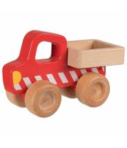 Camion benne en bois rouge, véhicule de chantier - Goki