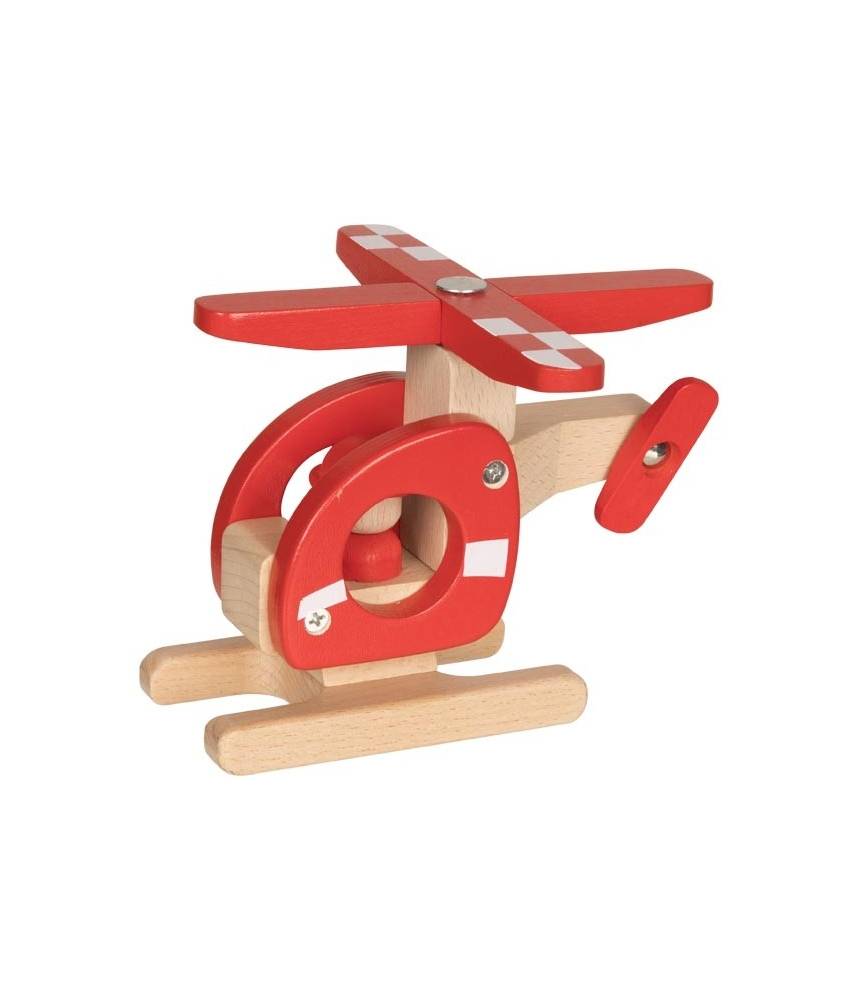 Hélicopter en bois rouge , véhicule  - Goki