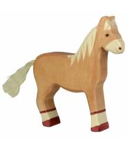 Cheval en bois, debout, marron clair - figurine HOLZTIGER