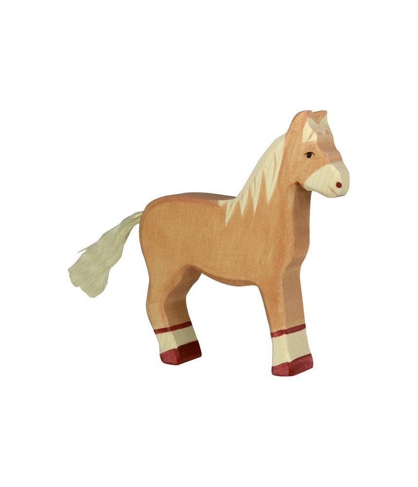 Cheval en bois, debout, marron clair - figurine HOLZTIGER