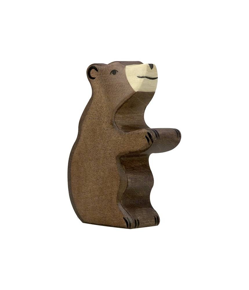 Ours brun, petit, assis - figurine en bois HOLZTIGER