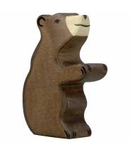 Ours brun, petit, assis - figurine en bois HOLZTIGER