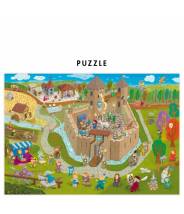 Puzzle moyen âge, chateau fort "go back in time" - puzzle remonte le temps - Pirouette Cacahouète